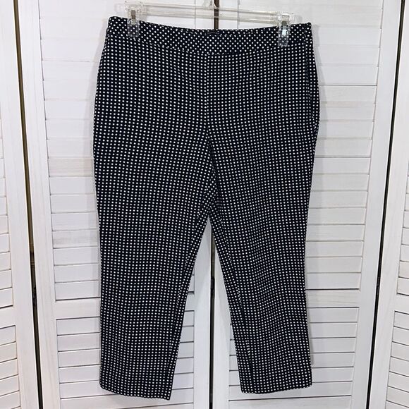 Talbots Chatham Crop Pants Size 10 Stretch Pull On Crop Polka Dot NWOT - Picture 3 of 11